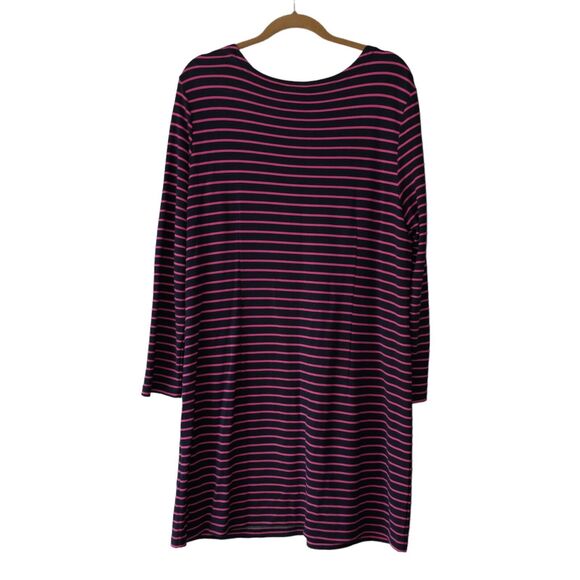 Sail To Sable Tuckernuck Sz XL Long Sleeve Dress  Gold Buttons Blue Pink Striped - Picture 3 of 7